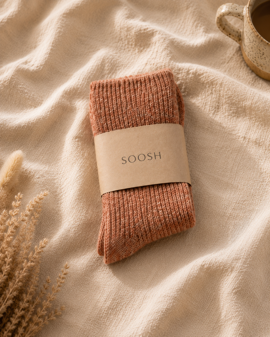 Dusty Rose Merino Wool Socks